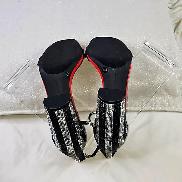 INC Black Red Stiletto Heels Elegant Wear Office wear Career Wedding - Picture 9 of 16